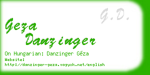 geza danzinger business card